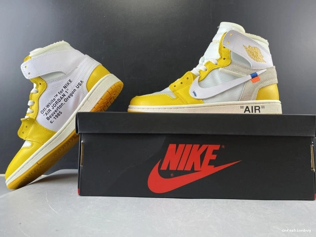 1 Yellow-Cone x NRG Dark Powder White Jordan Off-White Air AQ0818-149 1010